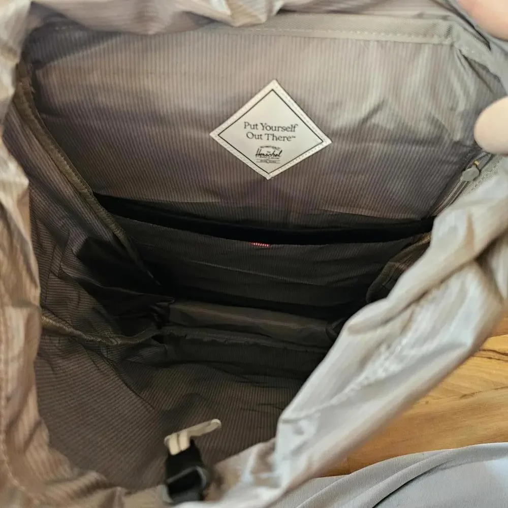 Herschel Littlr America Light Gray Backpack‎ with Tan Straps